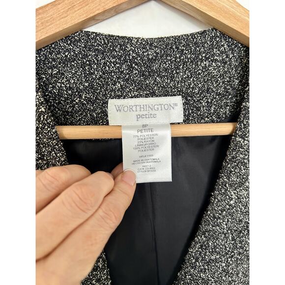 Vintage 90's Long Tweed Rayon Blend Black and White Vest Dress Size Medium - Picture 6 of 7